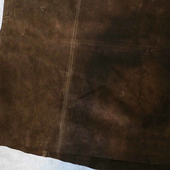 Garson Suede Womens Skirt 16 Knee Length Seems Fallcore Minimalist Casual Luxury - Picture 4 of 15